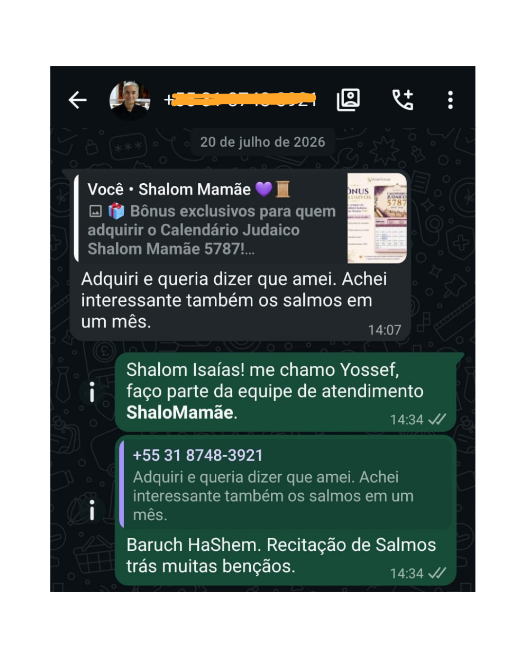 Depoimento 1 de cliente ShaloMamãe