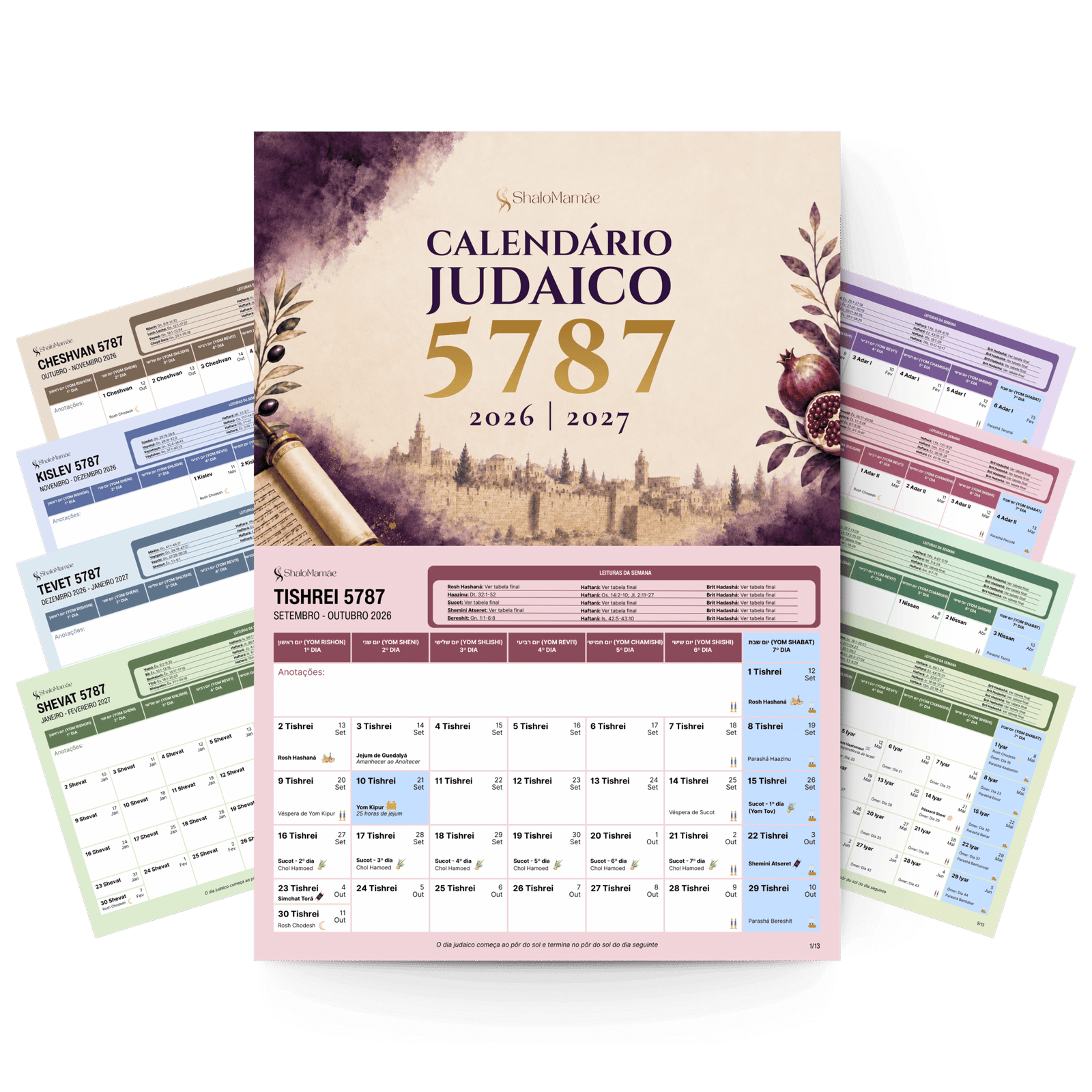 Mockup Calendário Judaico 5787