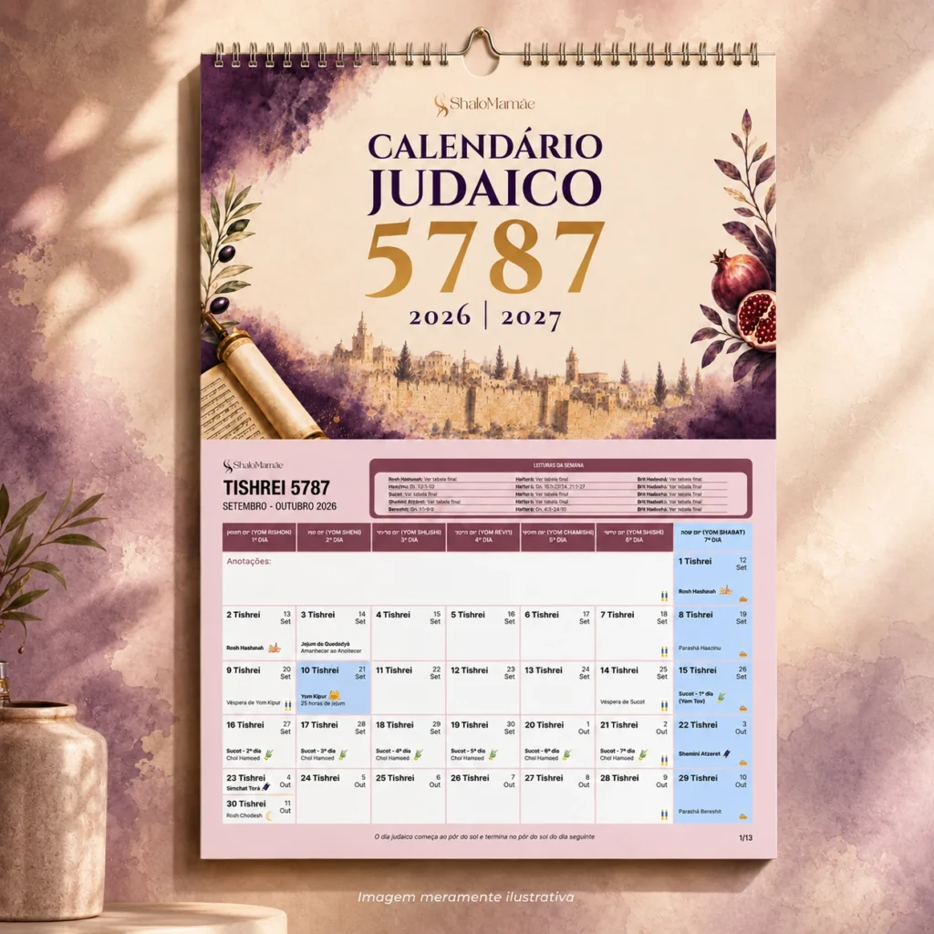 Calendário Judaico ShaloMamãe 5787 - (2026/2027) — eBook
